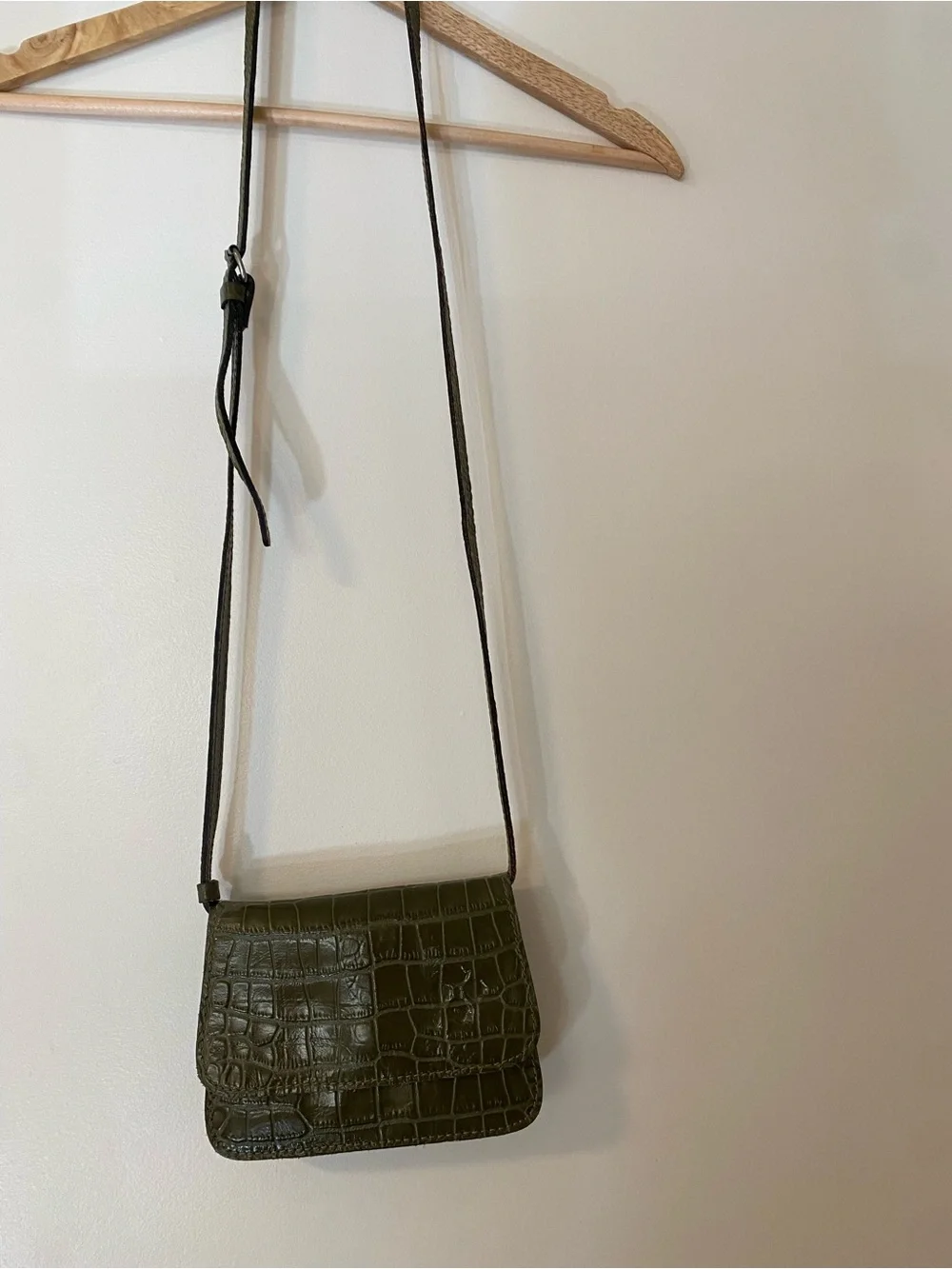 Patricia Nash Olive Croc-Embossed Crossbody